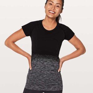 Lululemon Swiftly Tech Short Sleeve Crew - 6 Black / White